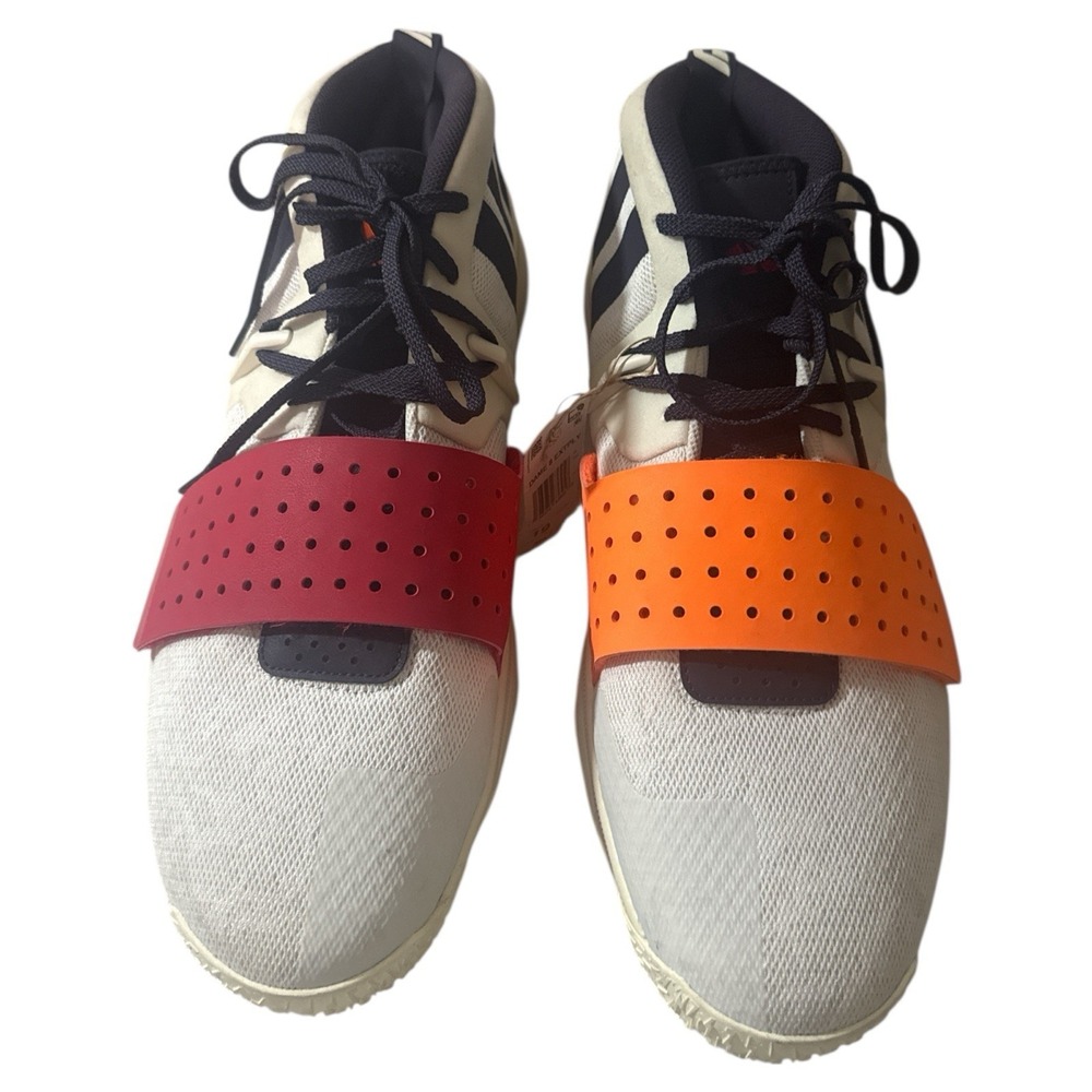 Adidas Mens Size 19 Dame 8 EXTPLY Red Orange Basketball Sneakers Shoes - Picture 5 of 7